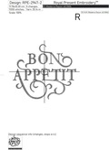 Bon Appetit Inscription machine embroidery design - 4 sizes