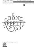 Bon Appetit Inscription machine embroidery design - 4 sizes