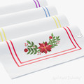 Border with poinsettias machine embroidery design - 4 sizes