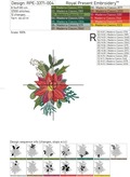 Bouquet with Poinsettias Machine Embroidery Design - 3 sizes