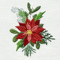 Bouquet with Poinsettias Machine Embroidery Design - 3 sizes