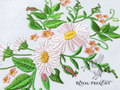 Bouquet with daisies and rosebuds machine embroidery design - 4 sizes