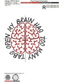 Brain Machine Embroidery Design - 3 sizes