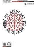Brain Machine Embroidery Design - 3 sizes