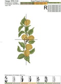 Branch Apricots for border Machine embroidery design - 4 sizes