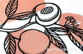 Branch with peaches Machine Embroidery Design - 6 sizes