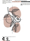 Branch with peaches Machine Embroidery Design - 6 sizes