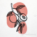 Branch with peaches Machine Embroidery Design - 6 sizes