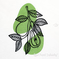 Branch with pears Machine Embroidery Design - 6 sizes
