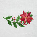 Branch with poinsettia machine embroidery design - 4 sizes