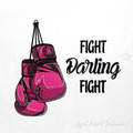 Breast Cancer - Fight darling fight lettering Machine Embroidery Design - 5 sizes
