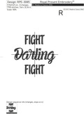Breast Cancer - Fight darling fight lettering Machine Embroidery Design - 5 sizes