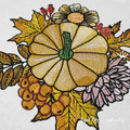 Bright Pumpkin and autumn leaves machine embroidery design - 5 sizes