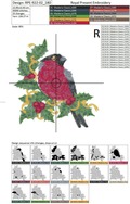 Bullfinch Machine Embroidery Design - 3 sizes