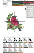 Bullfinch Machine Embroidery Design - 3 sizes