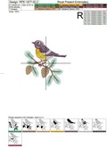 Bullfinch and Tit Machine embroidery designs