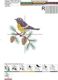 Bullfinch and Tit Machine embroidery designs