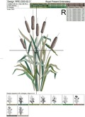 Bulrush Machine Embroidery Designs Set - 7 sizes