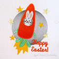 Bunny Carrot Rocket Easter Machine Embroidery Design - 3 sizes