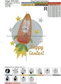 Bunny Carrot Rocket Easter Machine Embroidery Design - 3 sizes