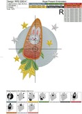 Bunny Carrot Rocket Easter Machine Embroidery Design - 3 sizes