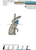 Bunny Girl with Bow Machine Embroidery Design - 3 sizes