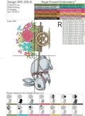Bunny carries flowers Machine Embroidery Design - 8 sizes