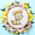 Bunny in a Crown Computer Embroidery Design - 3 sizes