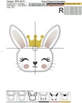 Bunny in the crown Applique Embroidery Design - 3 sizes