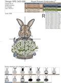 Bunny with Snowdrops Easter Machine Embroidery Design - 5 sizes
