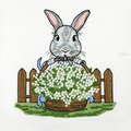 Bunny with Snowdrops on the Lawn Large Embroidery Design - 5 sizes
