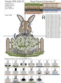 Bunny with Snowdrops on the Lawn Large Embroidery Design - 5 sizes