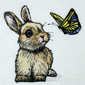 Bunny with butterfly Machine embroidery designs Set - 6 sizes