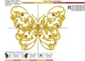 Butterfly Versace style Machine Embroidery Design - 6 sizes