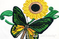 Butterfly on sunflower Machine Embroidery Design - 3 sizes