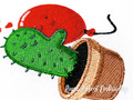 Cactus and Balloon Machine Embroidery Design - 2 sizes