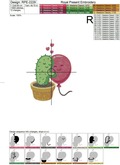 Cactus and Balloon Machine Embroidery Design - 2 sizes