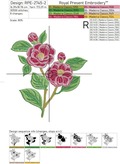 Camellia Machine Embroidery Designs Set  - 2 sizes