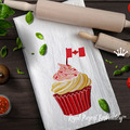 Canada Day Cupcake Machine Embroidery Design - 4 sizes
