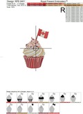 Canada Day Cupcake Machine Embroidery Design - 4 sizes