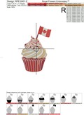Canada Day Cupcake Machine Embroidery Design - 4 sizes