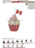 Canada Day Cupcake Machine Embroidery Design - 4 sizes