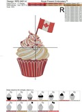 Canada Day Cupcake Machine Embroidery Design - 4 sizes