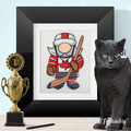 Canadian Hockey Player Gnome Machine Embroidery Design - 4 sizes