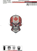 Canadian flag skull Machine Embroidery Design