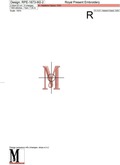 Capital Letter M Embroidery design V2