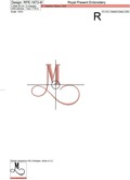 Capital Letter M Embroidery design