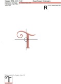 Capital Letter T Embroidery design V4