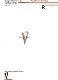 Capital Letter V Machine Embroidery design V1