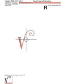 Capital Letter V Embroidery design V2